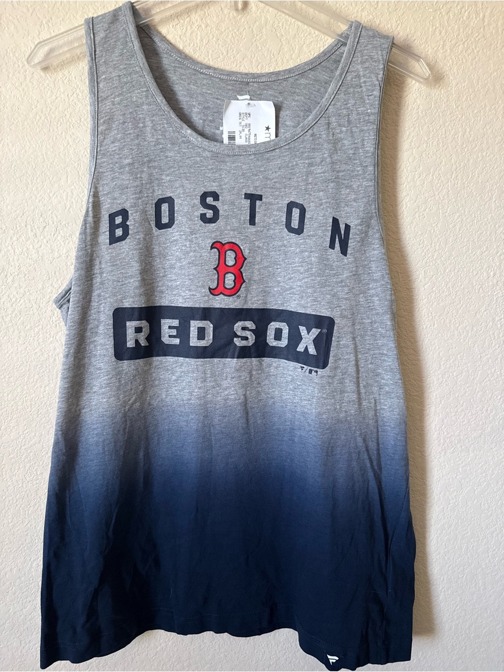 Fanatics Boston Red Sox MLB Baseball Men's Dip-Dye Tank Top - Gray/Navy - L NWT